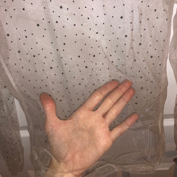 Sheer Rhinestoned Party Top - Picture 6 of 8